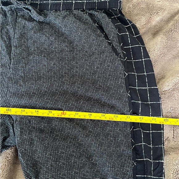 Madewell Black Check 100% Viscose Elastic Waist Tapered Jogger Pants Size L - Picture 7 of 11